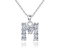 Necklace Silver M Shape SSLPE-M